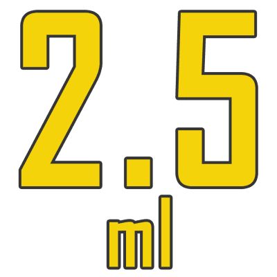 tank-2-5ml لوگو زرد حجم مخزن 2.5 میلی لیتر