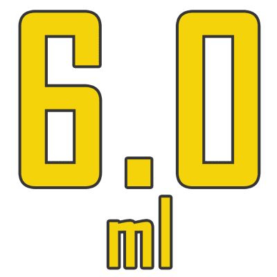 tank-6ml لوگو زرد حجم مخزن 6 میلی لیتر