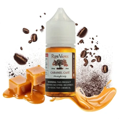 سالت نیکوتین رایپ ویپز کارامل کافه Ripe Vapes Caramel Cafe Label Salt Nicotine
