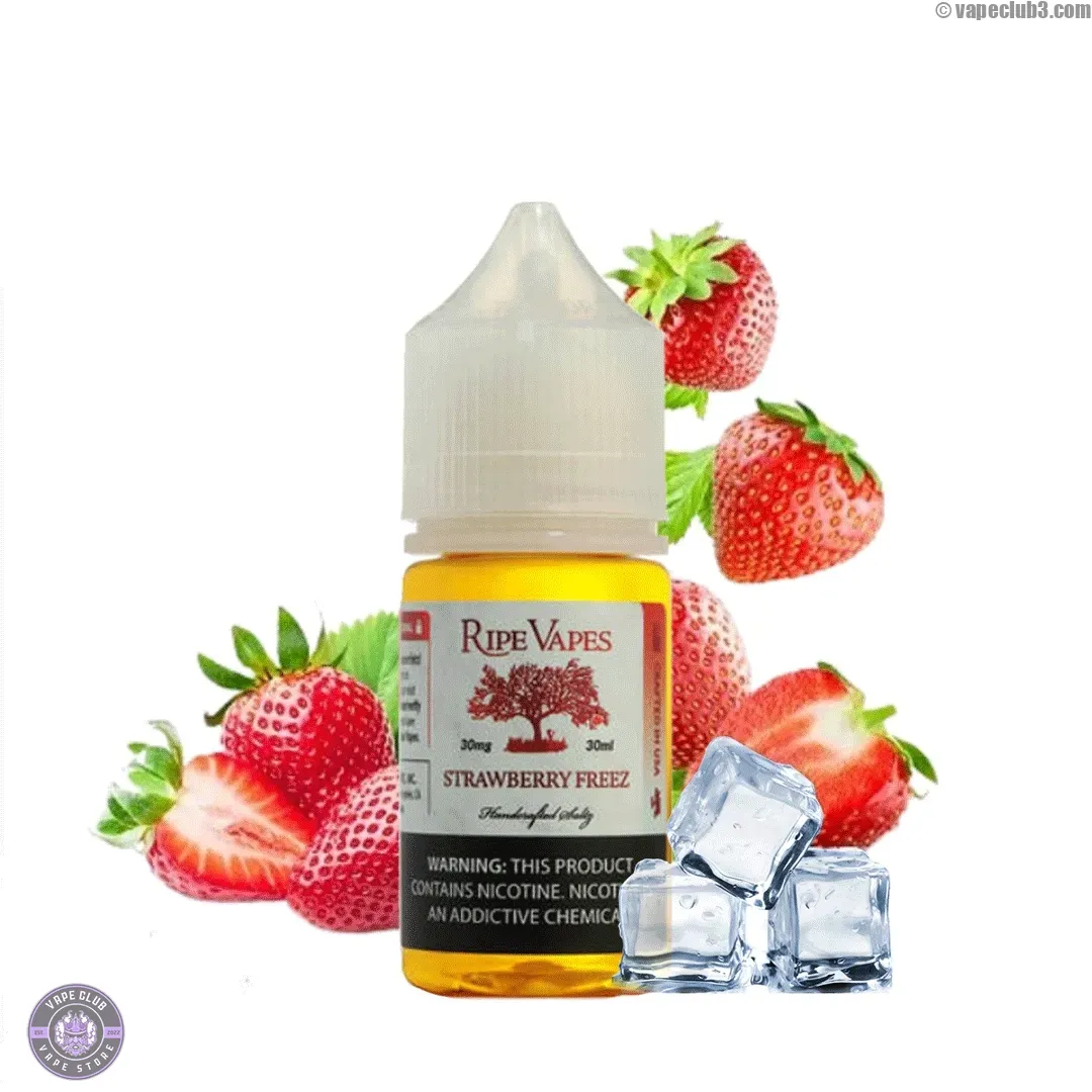 RipeVape-Strawberry-Freez-Salt-Nicotine-1 سالت توت فرنگی یخ رایپ ویپز Ripe Vape Strawberry Freeze Salt Nicotine