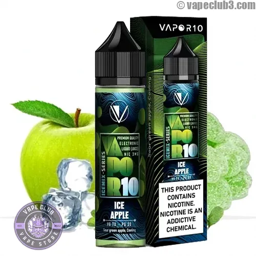 Vapor10-Apple-ICE-EJuice جویس ویپر10 سیب یخ Vapor 10 ICE Apple EJuice