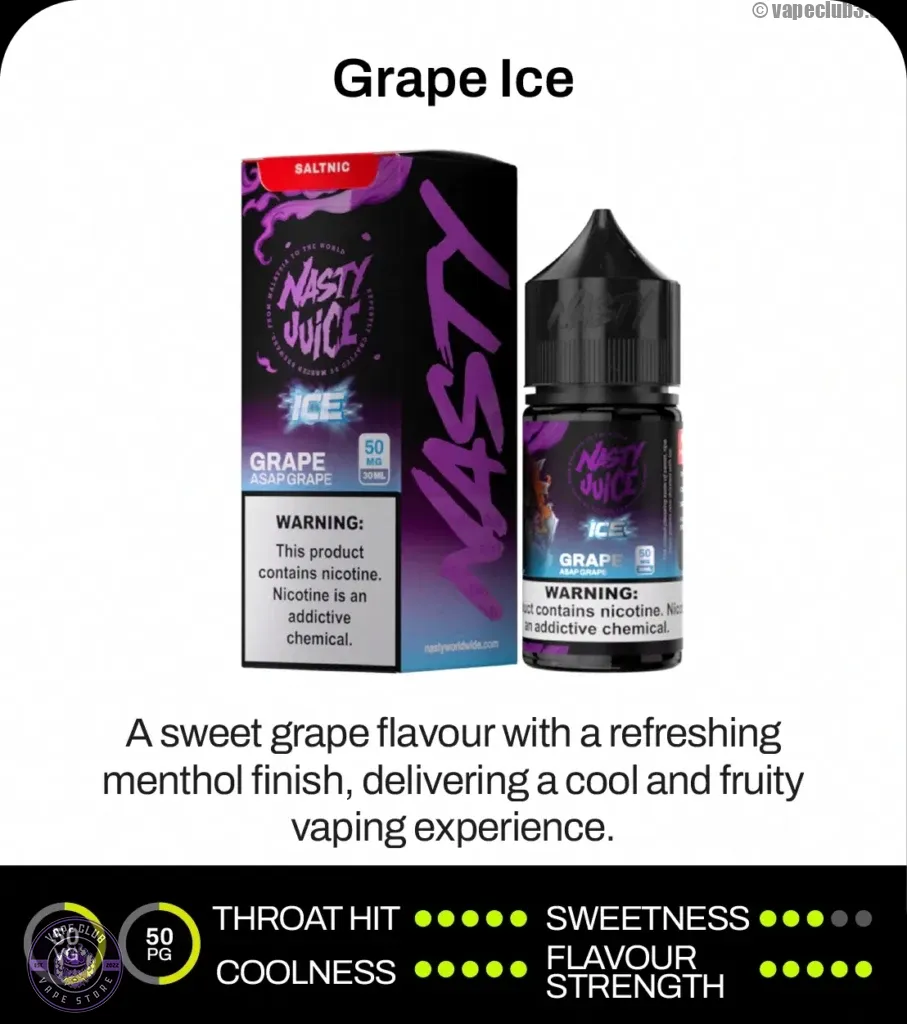 سالت انگور یخ نستی سری اوجی Nasty Asap Grape ICE OG Series Salt Nicotine
