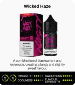 سالت انگور فرنگی لیموناد نستی Wicked Haze سری اوجی Nasty Blackcurrant Lemonade Wicked Haze OG Series Salt Nicotine