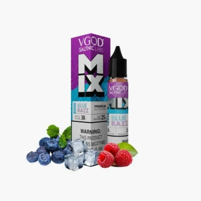 سالت بلوبری تمشک یخ ویگاد سری میکس VGod ICE Blue Razz Salt Nicotine
