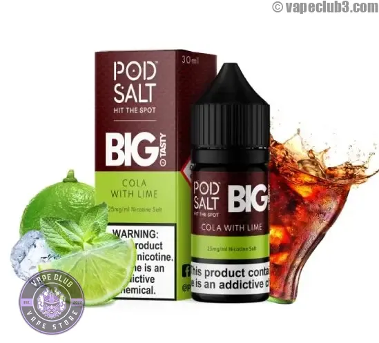 Cola-Lime-PodSalt-NicSalt سالت نوشابه لیمو پادسالت PodSalt ICE Cola with Lime Salt - ویپ کلاب
