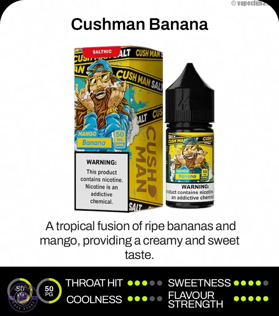 سالت انبه موز نستی سری کاشمن Nasty Cushman Banana(Mango Banana) Cushman Series Salt Nicotine