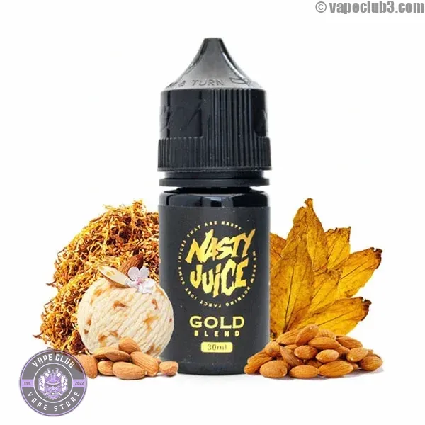 gold-tobacco-blend-nasty جویس تنباکو بادام گلد نستی Nasty Tobacco Gold Almond EJuice