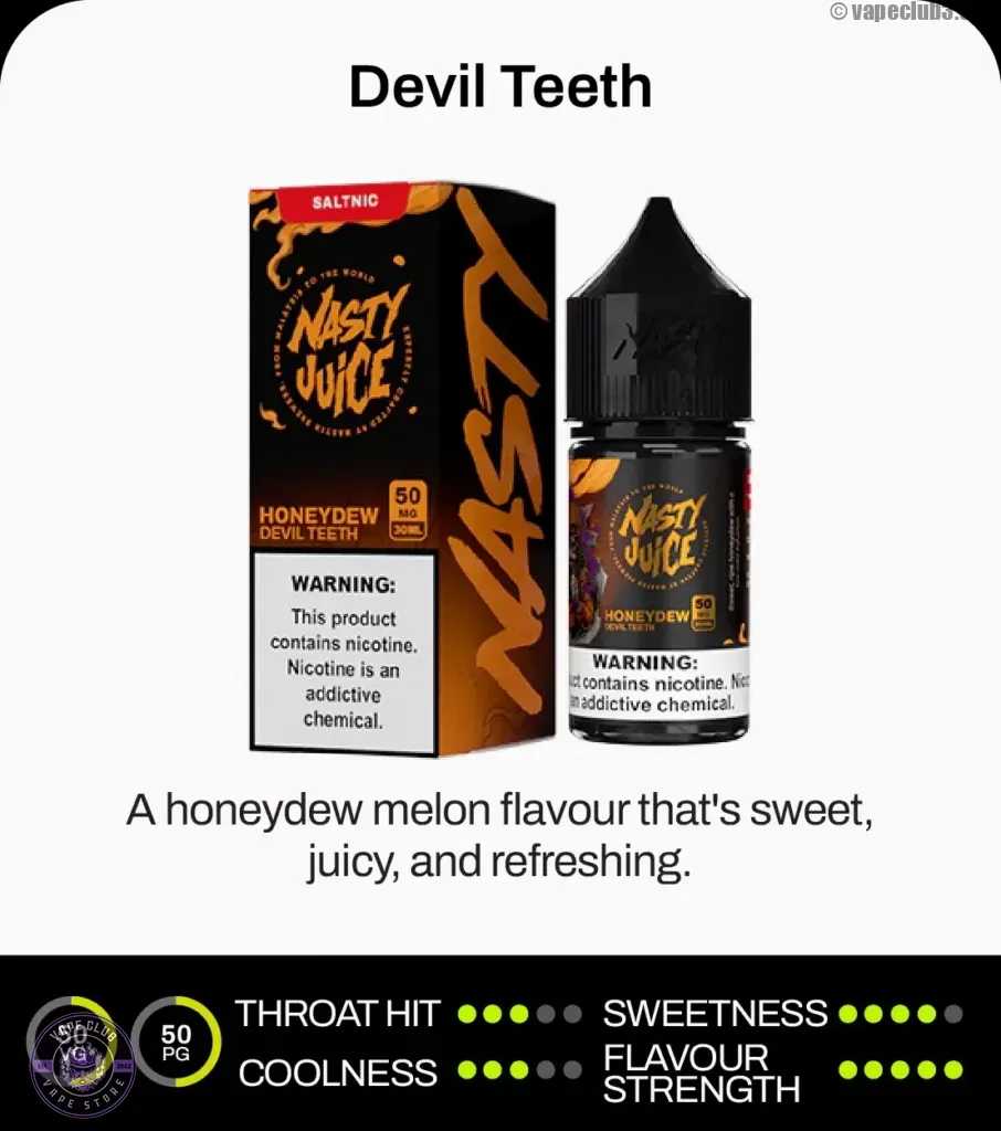 سالت خربزه نستی سری اوجی Nasty Honeydew Devil Teeth OG Series Salt Nicotine