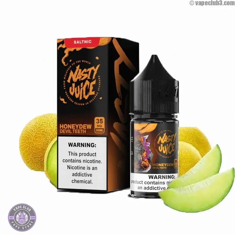 Honeydew-Devil-Teeth-nasty-saltnic سالت خربزه نستی سری اوجی Nasty Honeydew Devil Teeth OG Series Salt Nicotine