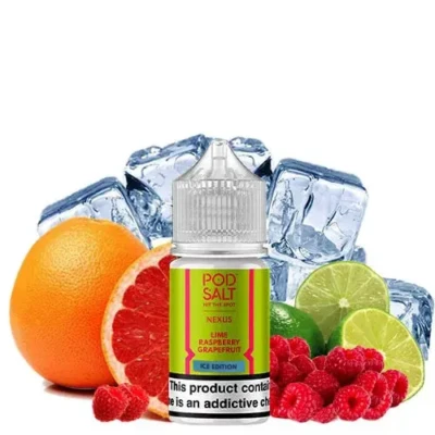 سالت یخ لیمو تمشک گریپ فروت پادسالت PodSalt ICE Lime Raspberry Grapefruit Salt - ویپ کلاب