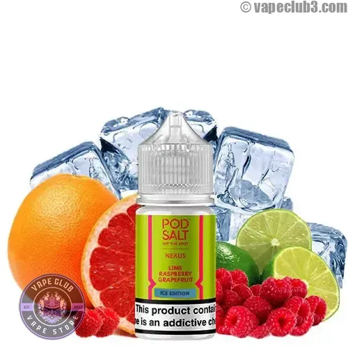 ICE-Edition-Lime-Raspberry-Grapefruits-PodSalt-NicSalt-00 سالت یخ لیمو تمشک گریپ فروت پادسالت PodSalt ICE Lime Raspberry Grapefruit Salt - ویپ کلاب