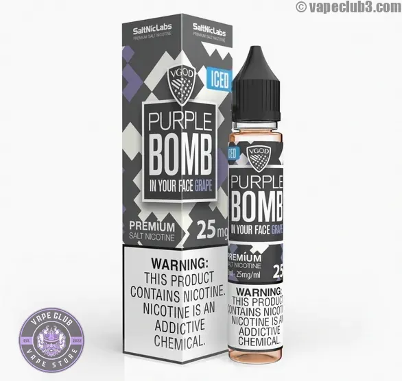 سالت بمب انگور یخ بنفش ویگاد سری بمب VGod ICE Purple Bomb Salt Nicotine