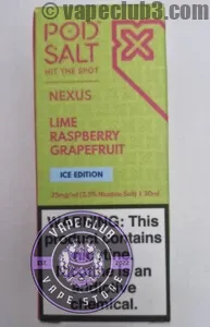 سالت یخ لیمو تمشک گریپ فروت پادسالت سالت نیکوتین Podsalt ICE Lime Raspberry Grapefruit Nicotine Salt ویپ کلاب