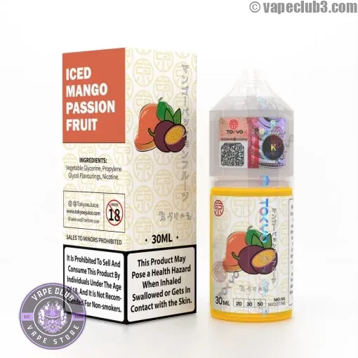 ICED-Mango-Passion-Fruits-Tokyo-NicSalt-1 سالت توکیو انبه پشن فروت یخ Tokyo Mango Passion Fruit ICE - ویپ کلاب سالت نیکوتین