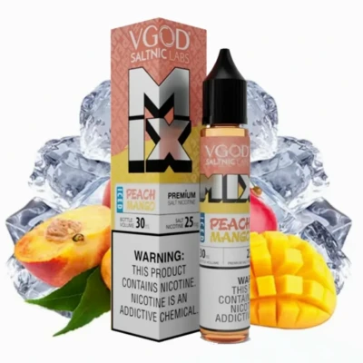 سالت هلو انبه یخ ویگاد سری میکس VGod ICE Peach Mango Salt Nicotine