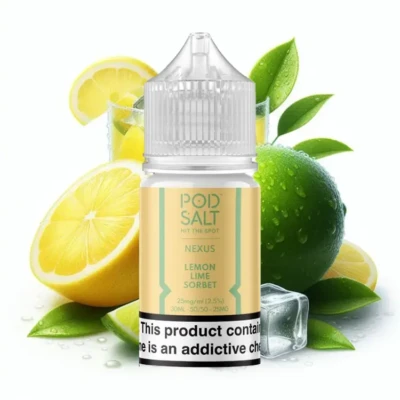 سالت شربت آب لیمو پادسالت سالت نیکوتین Podsalt Lemon Lime Sorbet e Nicotine Salt ویپ کلاب
