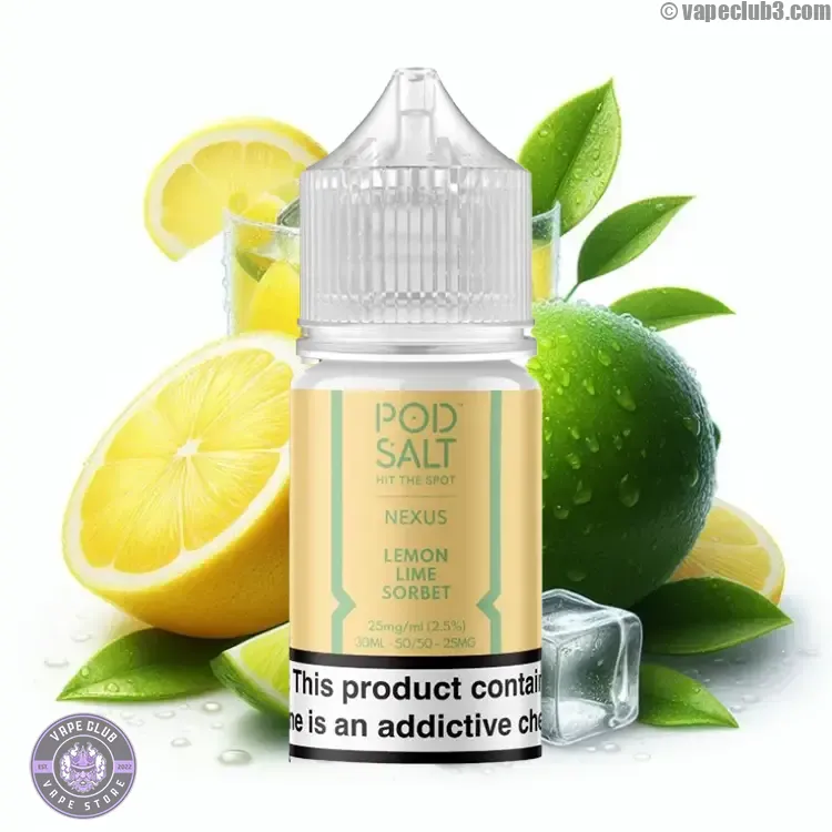 lemon-lime-sorbet-PodSalt-NicSalt-0 سالت شربت آب لیمو پادسالت سالت نیکوتین Podsalt Lemon Lime Sorbet e Nicotine Salt ویپ کلاب