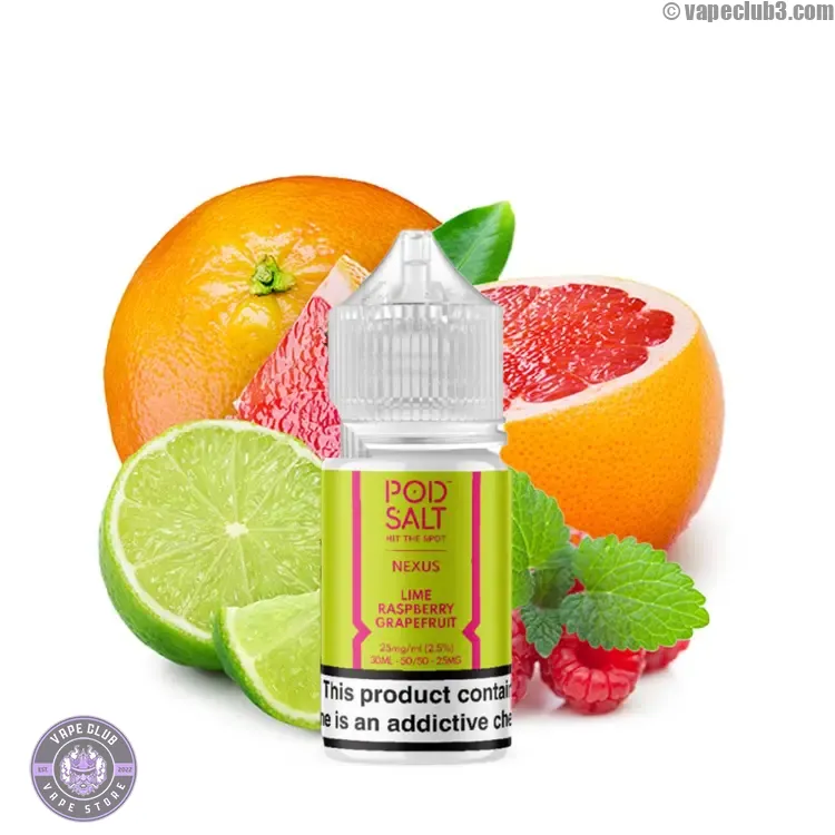 Lime-Raspberry-Grapefruits-PodSalt-NicSalt-0 سالت لیمو تمشک گریپ فروت پادسالت سالت نیکوتین Podsalt Lime Raspberry Grapefruit Nicotine Salt ویپ کلاب