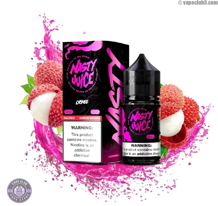 Lychee-nasty-saltnic-1 سالت لیچی نستی سری Smooth Nasty Lychee Smooth Series Salt Nicotine