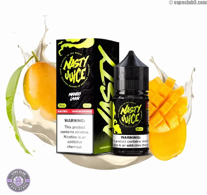 Mango-Lassi-nasty-saltnic-0 سالت انبه معجون نستی سری Smooth Nasty Mango Lassi Smooth Series Salt Nicotine