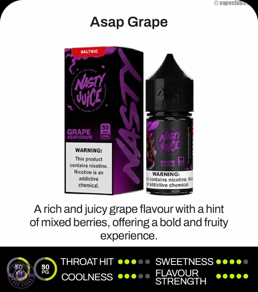 سالت انگور نستی سری اوجی Nasty Asap Grape OG Series Salt Nicotine