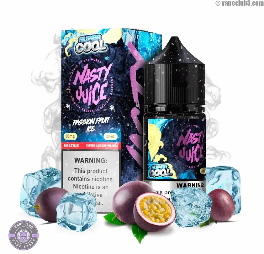 Nasty-passion-fruit-ice-0 سالت پشن فروت یخ نستی سری سوپر کول Nasty Passion Fruits ICE Super Cool Series Salt Nicotine
