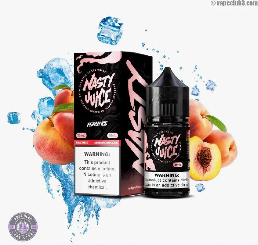 Nasty-peach-ice-0 سالت هلو یخ نستی سری Smooth Nasty Peach ICE Smooth Series Salt Nicotine