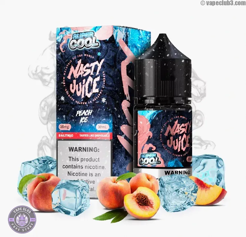 Nasty-peach-ice-1 سالت هلو یخ نستی سری سوپر کول Nasty Peach ICE Super Cool Series Salt Nicotine