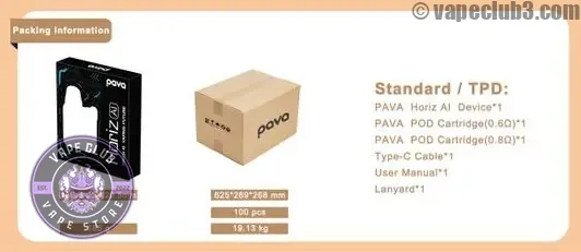 اقلام درون جعبه پاوا Horiz AI پاد ماد Pava Horiz AI Pod Mod