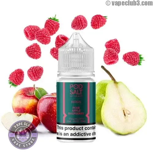Pear-Apple-Raspberry-PodSalt-NicSalt-0 سالت گلابی سیب تمشک پاد سالت سالت نیکوتین Podsalt Pear Apple Raspberry Nicotine Salt ویپ کلاب