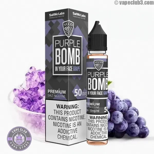سالت بمب انگور بنفش ویگاد سری بمب VGod Purple Bomb Salt Nicotine