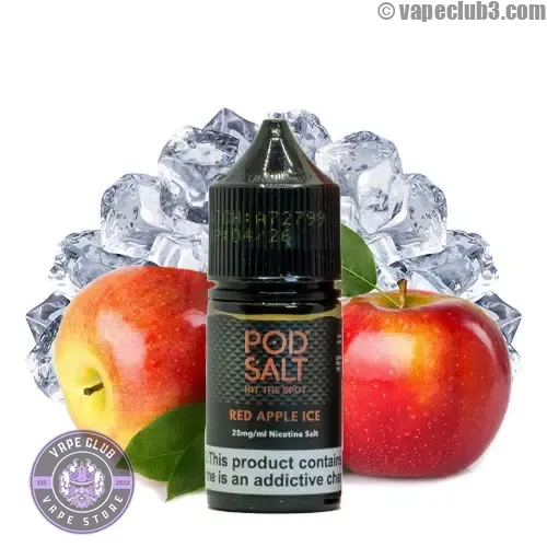 Red-Apple-PodSalt-NicSalt-0 سالت سیب قرمز یخ پادسالت سالت نیکوتین Podsalt Red Apple ICE Nicotine Salt ویپ کلاب