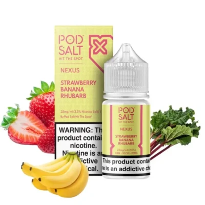 سالت توت فرنگی موز ریواس پادسالت سالت نیکوتین Podsalt Strawberry Banana Rhubarb Nicotine Salt ویپ کلاب