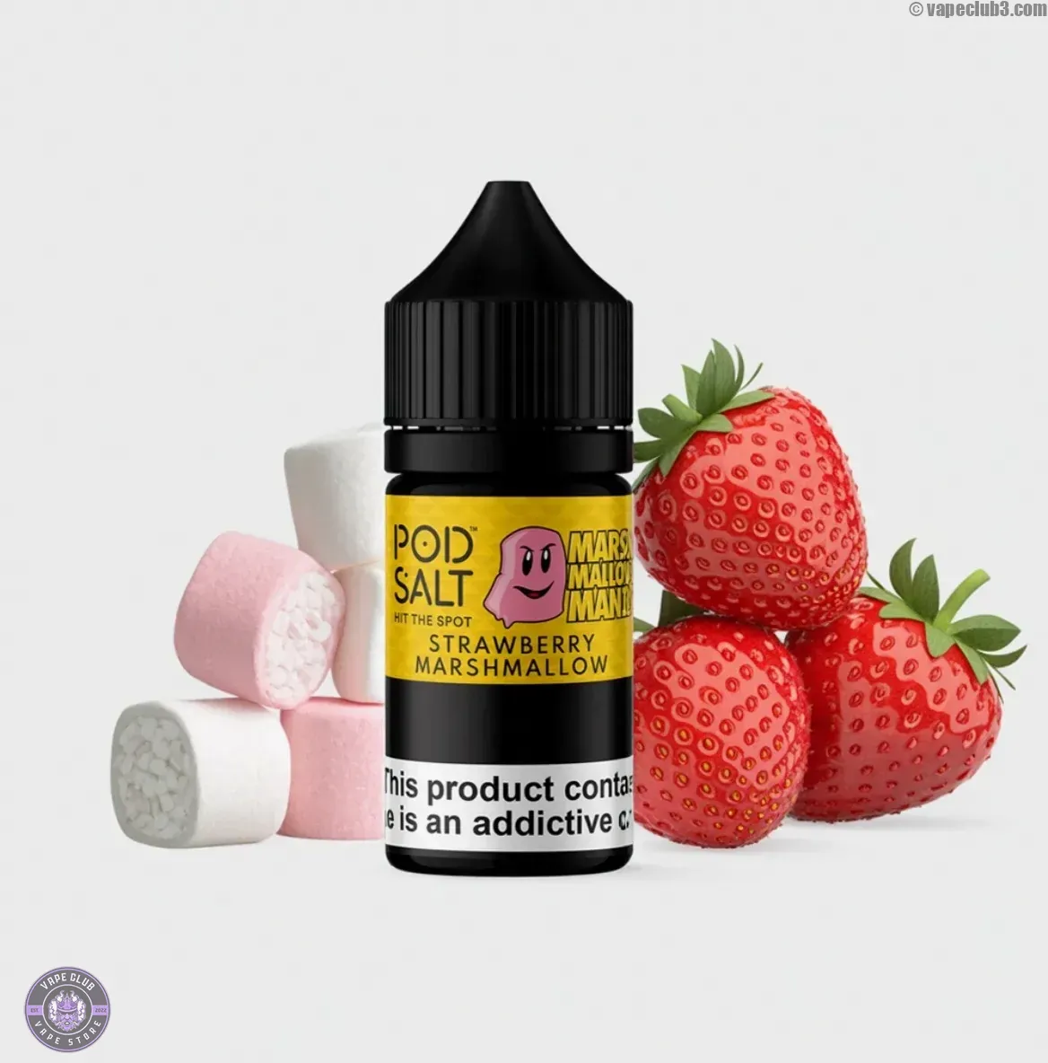 Strawberry-Marshmallow-PodSalt-NicSalt-0 سالت توت فرنگی مارشمالو پادسالت سالت نیکوتین Podsalt | Strawberry Marshmallow Nicotine Salt ویپ کلاب
