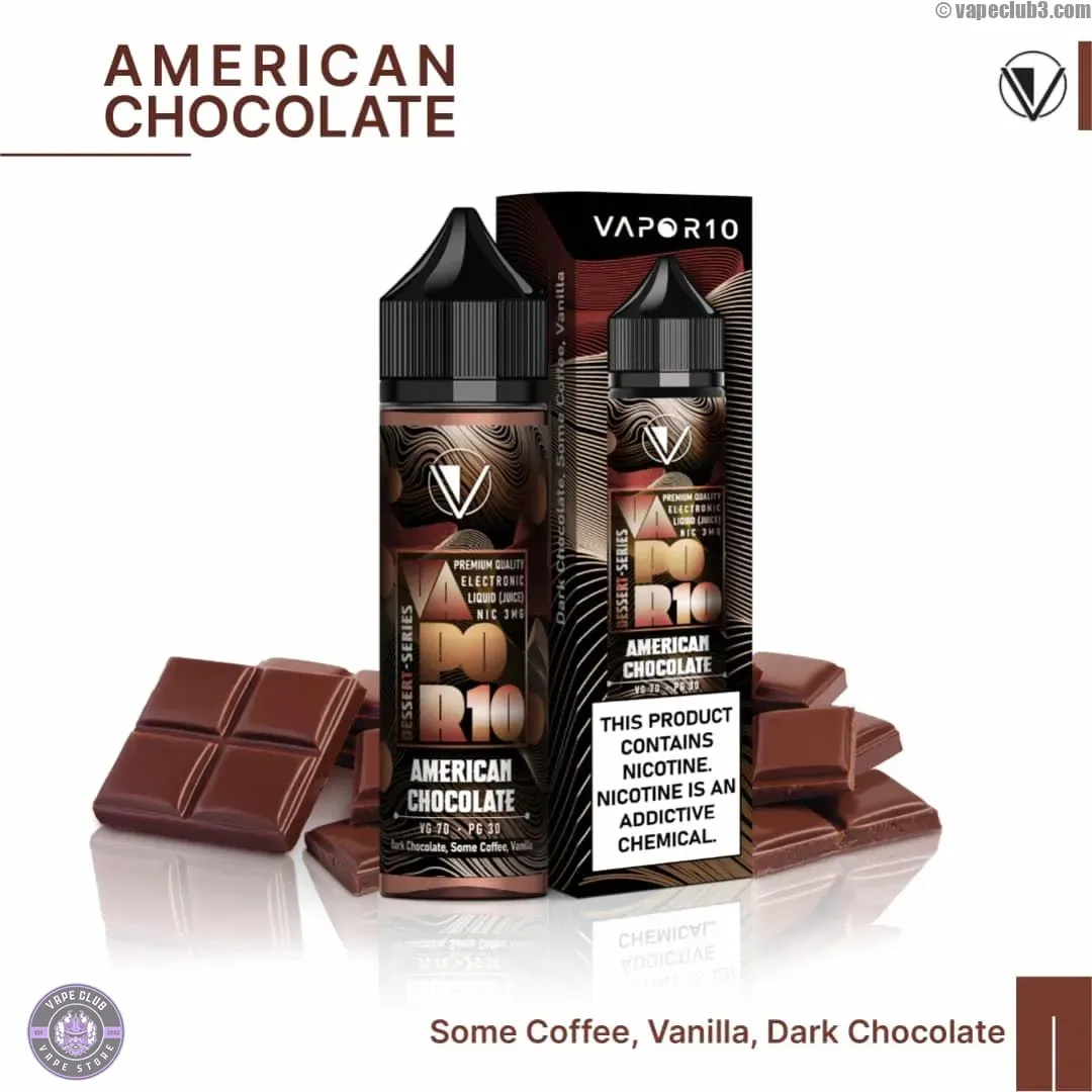 Vapor10-American-Choclate-EJuice جویس شکلات آمریکایی ویپر 10 Vapor10 ICE American Chocolate