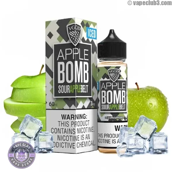 VGod-Sour-Apple-ICE-0 ایجویس بمب سیب یخ ویگاد | VGod Apple Bomb ICE Ejuice - خرید ایجویس فروش - ویپ کلاب